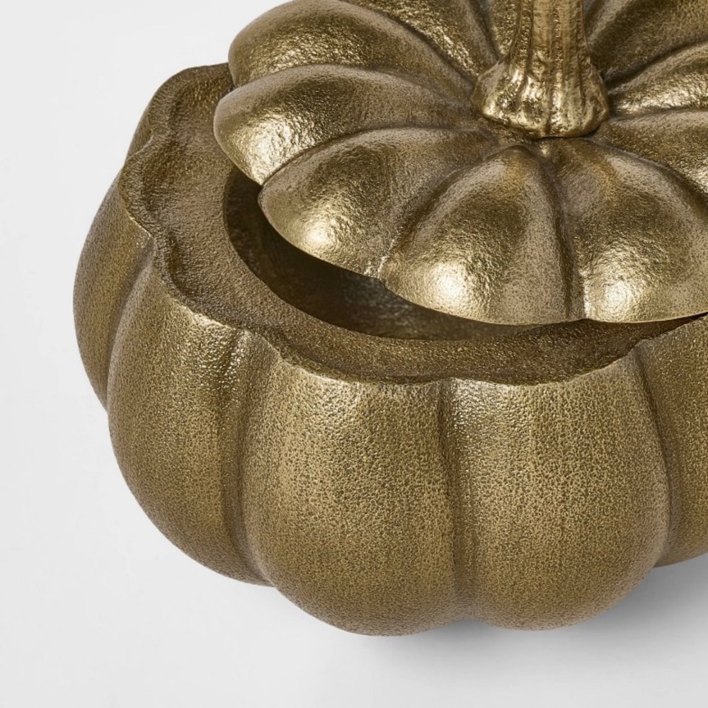 Threshold Studio McGee Cast Metal Pumpkin Canister Gold - Picture 4 of 7